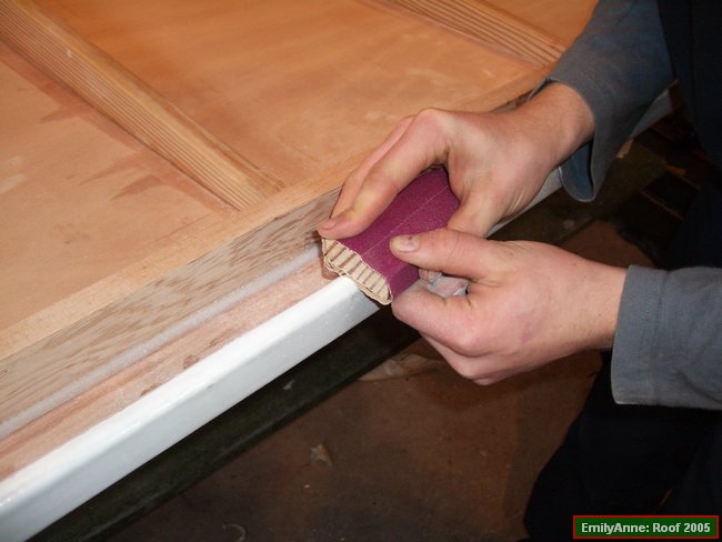 y32-sanding the bottom edge, as the underside coat will overlap the top coat along this edge.JPG