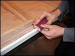 y32-sanding the bottom edge, as the underside coat will overlap the top coat along this edge.JPG