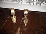 y59-the old stands where first washed in nitric acid (left) and then buffed on a machine (right) and will now be laquered.JPG